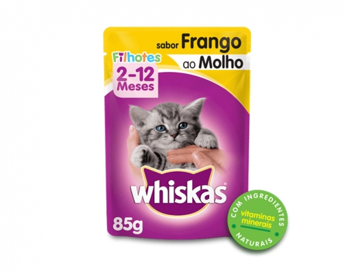 Sachê de Ração úmida para Gatos Filhotes WHISKAS Sabor Frango ao Molho